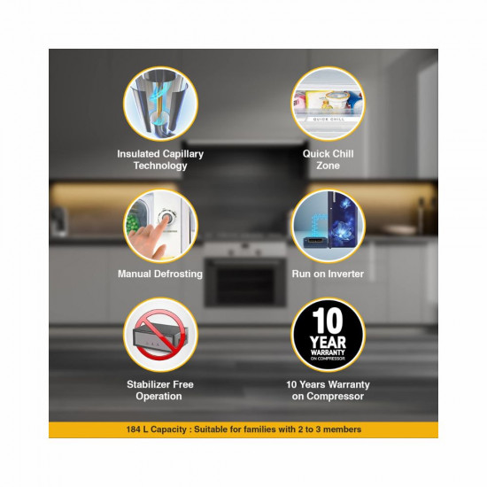 Whirlpool 184 L 3 Star Direct Cool Single Door Refrigerator 205 WDE PRM 3S SAPPHIRE RADIANCE Z