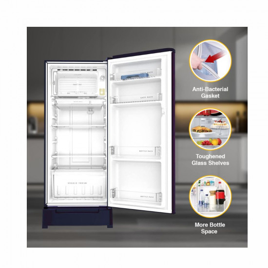 Whirlpool 184 L 4 Star Inverter Direct Cool Single Door Refrigerator 205 WDE ROY 4SInv SAPPHIRE FLOWER RAIN Z