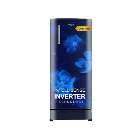 Whirlpool 184 L 4 Star Inverter Direct-Cool Single Door Refrigerator WDE 205 ROY 4S INV SAPPHIRE MAGNOLIA-Z, Blue, Base Stand with Drawer, 2023 Model)