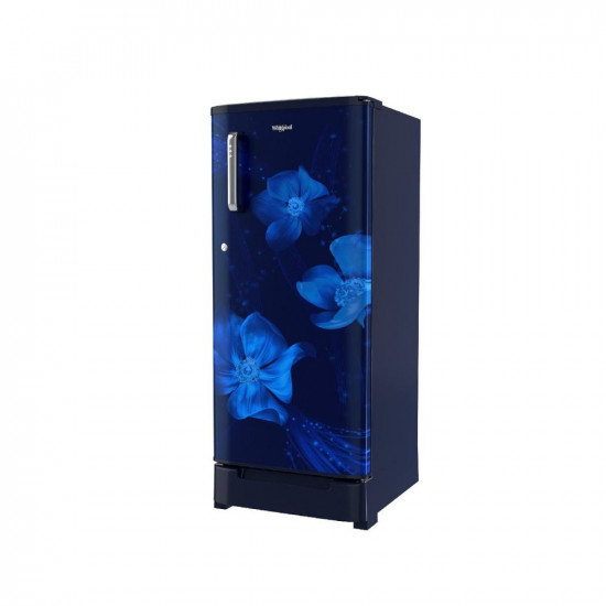 Whirlpool 184 L 4 Star Inverter Direct-Cool Single Door Refrigerator WDE 205 ROY 4S INV SAPPHIRE MAGNOLIA-Z, Blue, Base Stand with Drawer, 2023 Model)