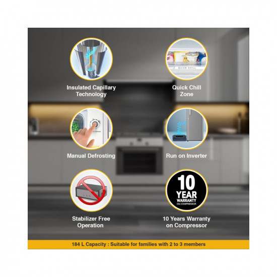 Whirlpool 184 L 4 Star Inverter Direct Cool Single Door Refrigerator WDE 205 ROY 4S INV SAPPHIRE┬áMAGNOLIA Z