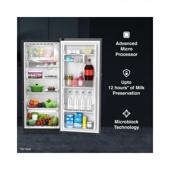Whirlpool 192 L 3 Star Vitamgic Pro Inverter Direct-Cool Single Door Refrigerator (215 VMPRO PRM 3S INV ALPHA STEEL-Z, ALPHA Steel, Auto Defrost Technology, 2023 Model)