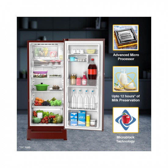 Whirlpool 192 L 3 Star VMPRO Inverter Direct-Cool Single Door Refrigerator (215 VMPRO ROY 3S INV Wine Dafne-Z, Auto Defrost Technology, 2023 Model)