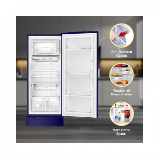 Whirlpool 200 L 5 Star Inverter Direct Cool Single Door Refrigerator with Intellisense Inverter Technology 220 IMPRO ROY 5S INV SAPPHIRE MULIA Z