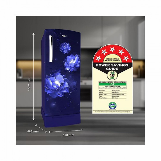 Whirlpool 207 L 5 Star Inverter Direct Cool Single Door Refrigerator 230 IMPRO ROY 5S INV SAPPHIRE ABYSS Z