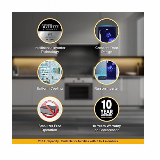 Whirlpool 207 L 5 Star Inverter Direct Cool Single Door Refrigerator 230 IMPRO ROY 5S INV SAPPHIRE ABYSS Z