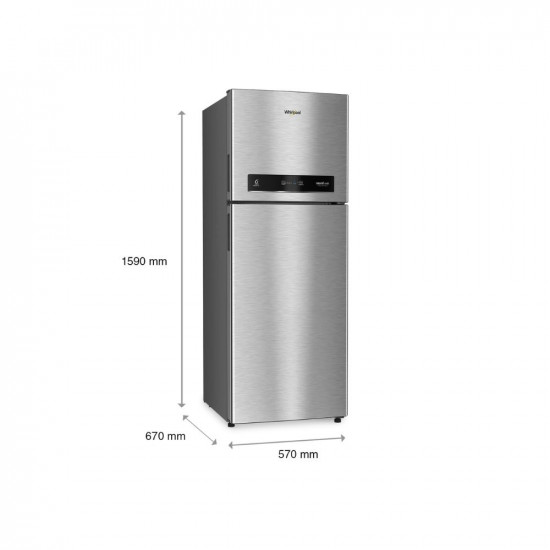 Whirlpool 265 L 3 Star IntelliFresh Inverter Frost-Free Double Door Refrigerator (IF INV CNV 278 3S, German Steel, Convertible, 2022 Model)