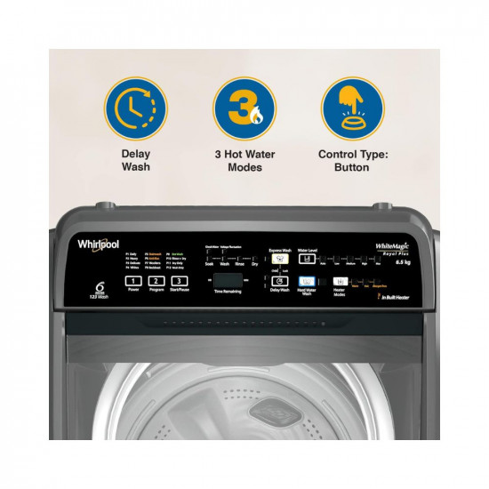 Whirlpool 6 5 Kg 5 Star Royal Fully Automatic Top Loading Washing Machine WHITEMAGIC ROYAL 6 5 GENX