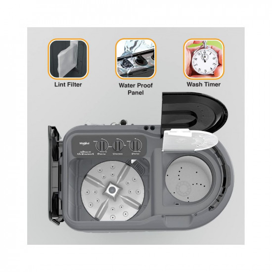 Whirlpool 6.5 Kg 5 Star Semi-Automatic Top Loading Washing Machine (SUPERB ATOM 65I , Grey Dazzle)