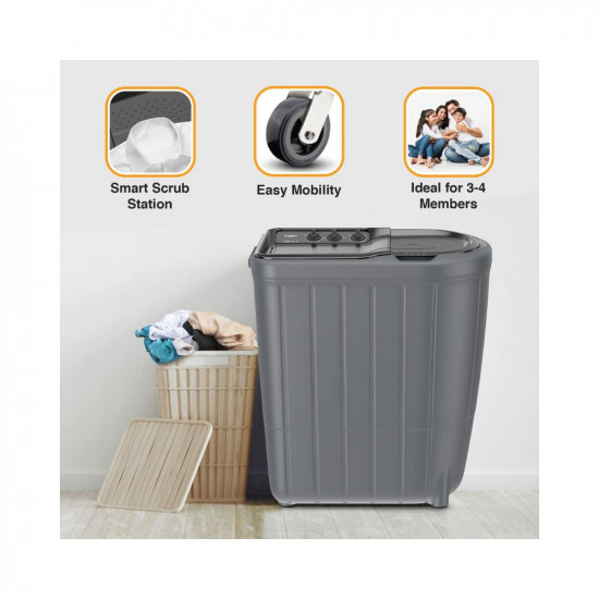 Whirlpool 6.5 Kg 5 Star Semi-Automatic Top Loading Washing Machine (SUPERB ATOM 65I , Grey Dazzle)