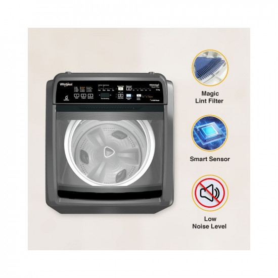 WHIRLPOOL 7 5 Kg 5 Star In Built Heater Fully Automatic Top Load Washing Machine WM ROYAL PLUS 7 5 H GREY