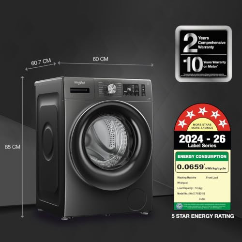 Whirlpool 7 kg Fully Automatic Front Load Washing Machine 33046 MidNight Grey - product image 2
