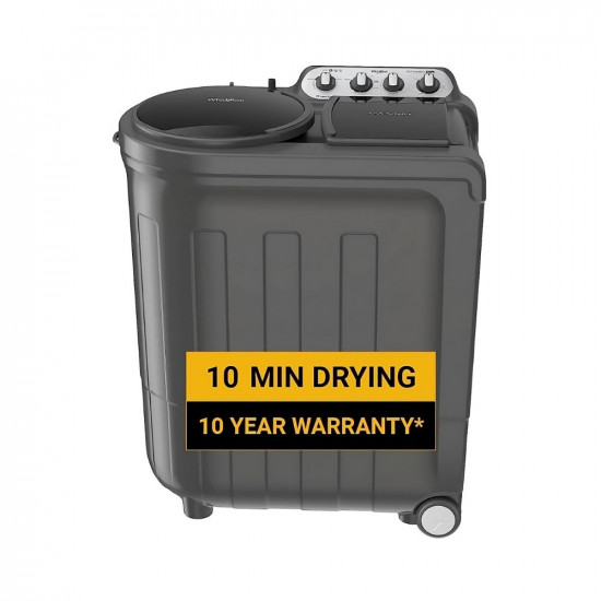 Whirlpool 8.5 kg 5 Star Semi-Automatic Top Loading Washing Machine (ACE 8.5 TRB DRY GREY DAZZLE (10YR)-N, Grey Dazzle, 2x Drying Power)