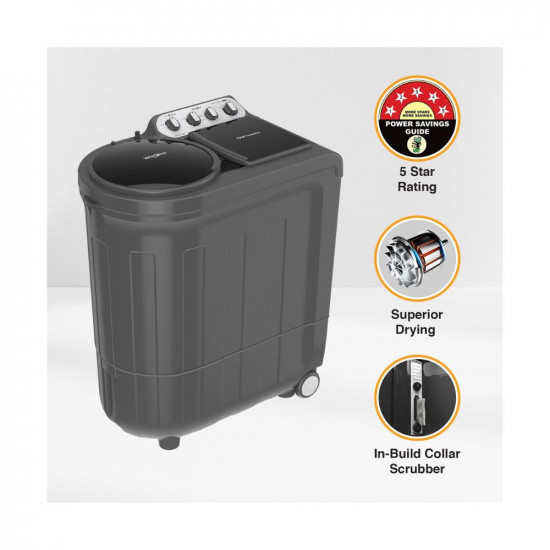 Whirlpool 9 kg 5 Star Semi-Automatic Top Loading Washing Machine (ACE 9.0 TRB DRY GREY DAZZLE (10YR)-NH)