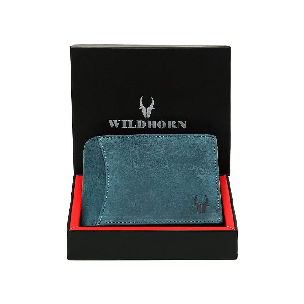 WildHorn Blue Hunter Leather Wallet for Men