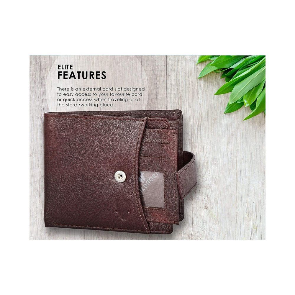 WildHorn Brown Leather Men's Wallet for Regular Use