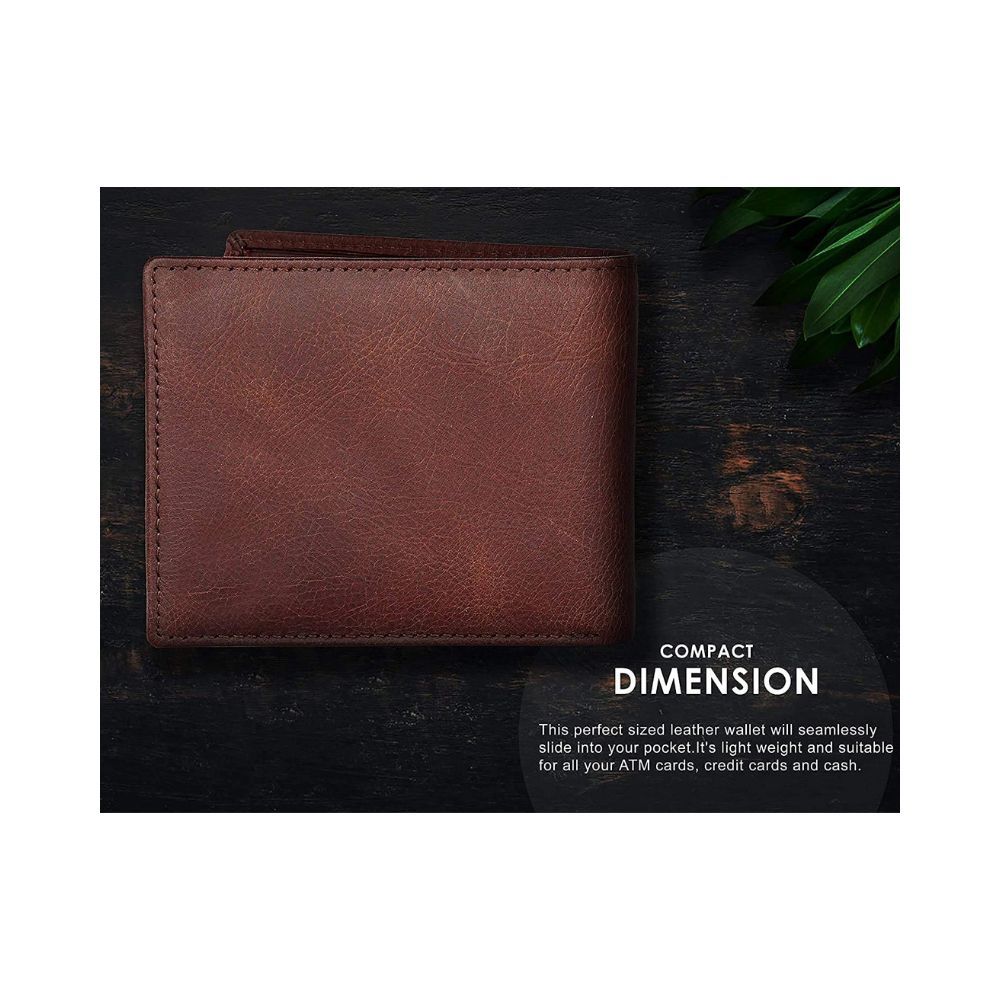 WildHorn Brown RFID Blocking Leather Wallet for Men