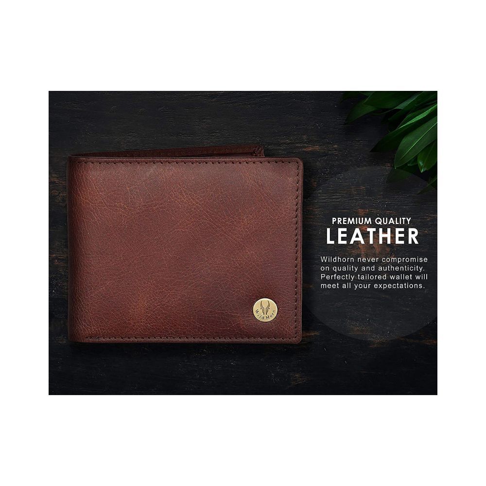 WildHorn Brown RFID Blocking Leather Wallet for Men
