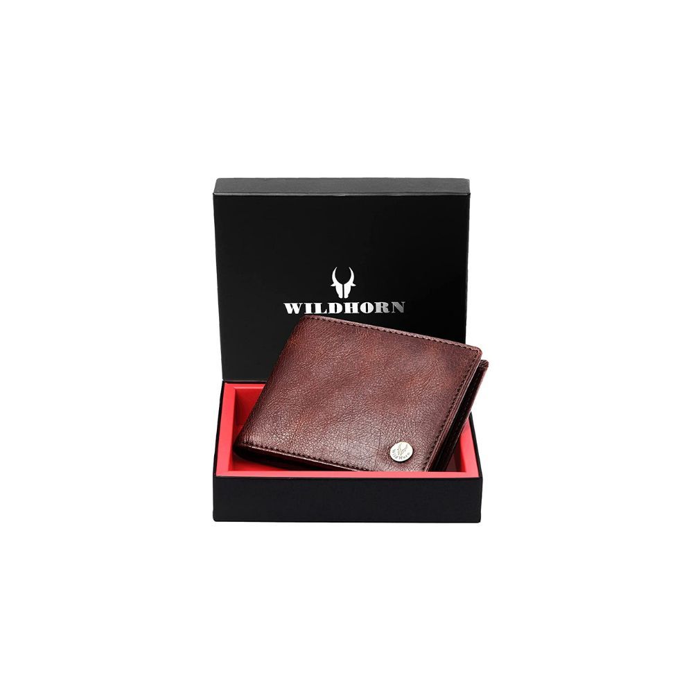 WildHorn Brown RFID Blocking Leather Wallet for Men