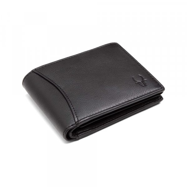 WildHorn India Matte Black Leather Men&#039;s RFID Wallet (WH1173)