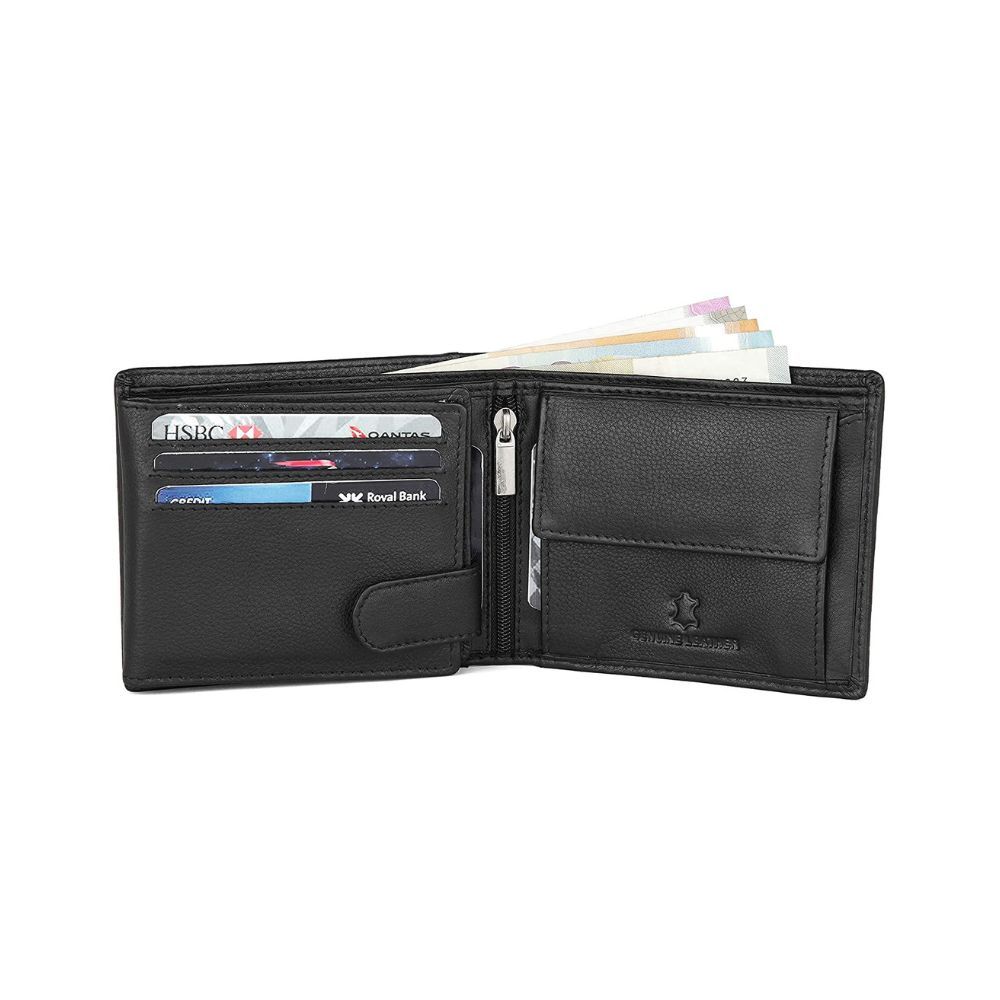 WildHorn India Matte Black Leather Men's RFID Wallet (WH1173)