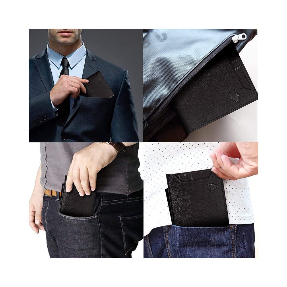 WildHorn Oliver Black Leather Wallet for Men