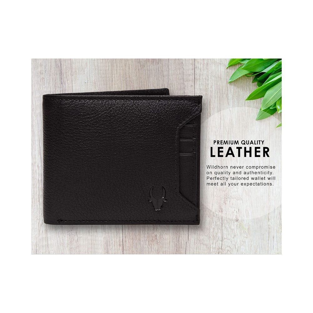 WildHorn Oliver Black Leather Wallet for Men