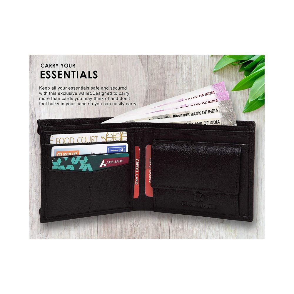 WildHorn Oliver Black Leather Wallet for Men