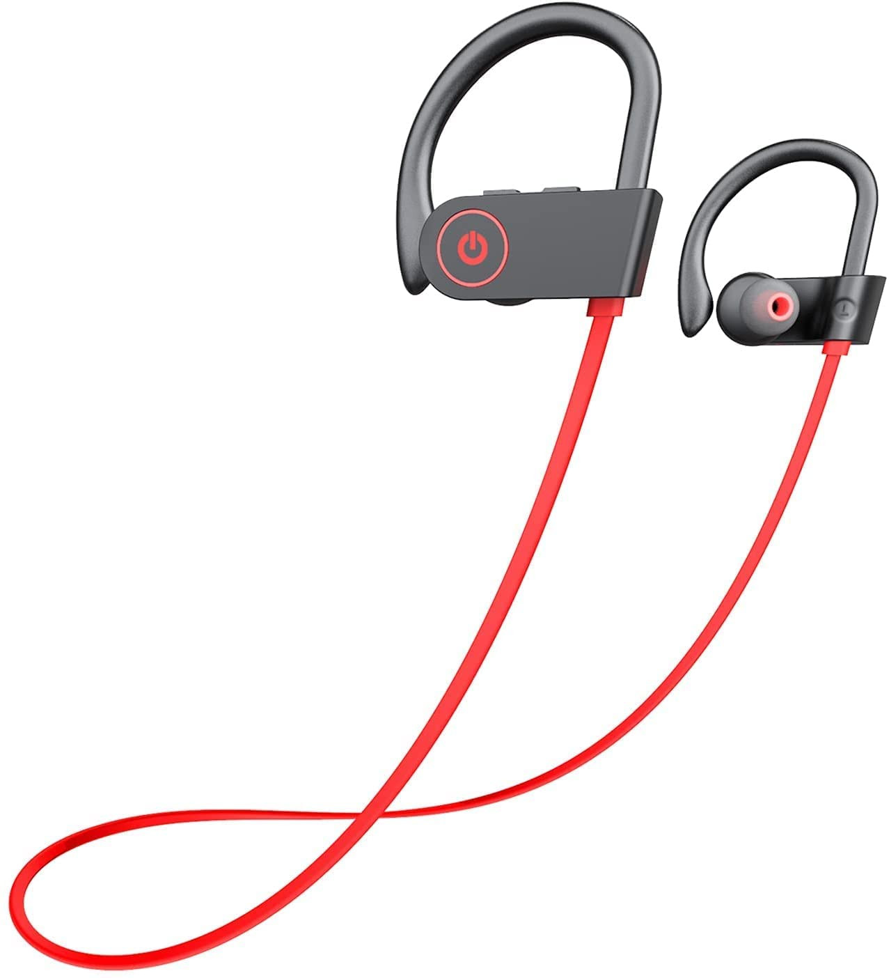 Wishtime Wireless Bluetooth Headphones Otium Beats Wireless Sports Earbuds Sweatproof Portable Stereo Mini Earpiece Lightweight Headsets With Microphone Red