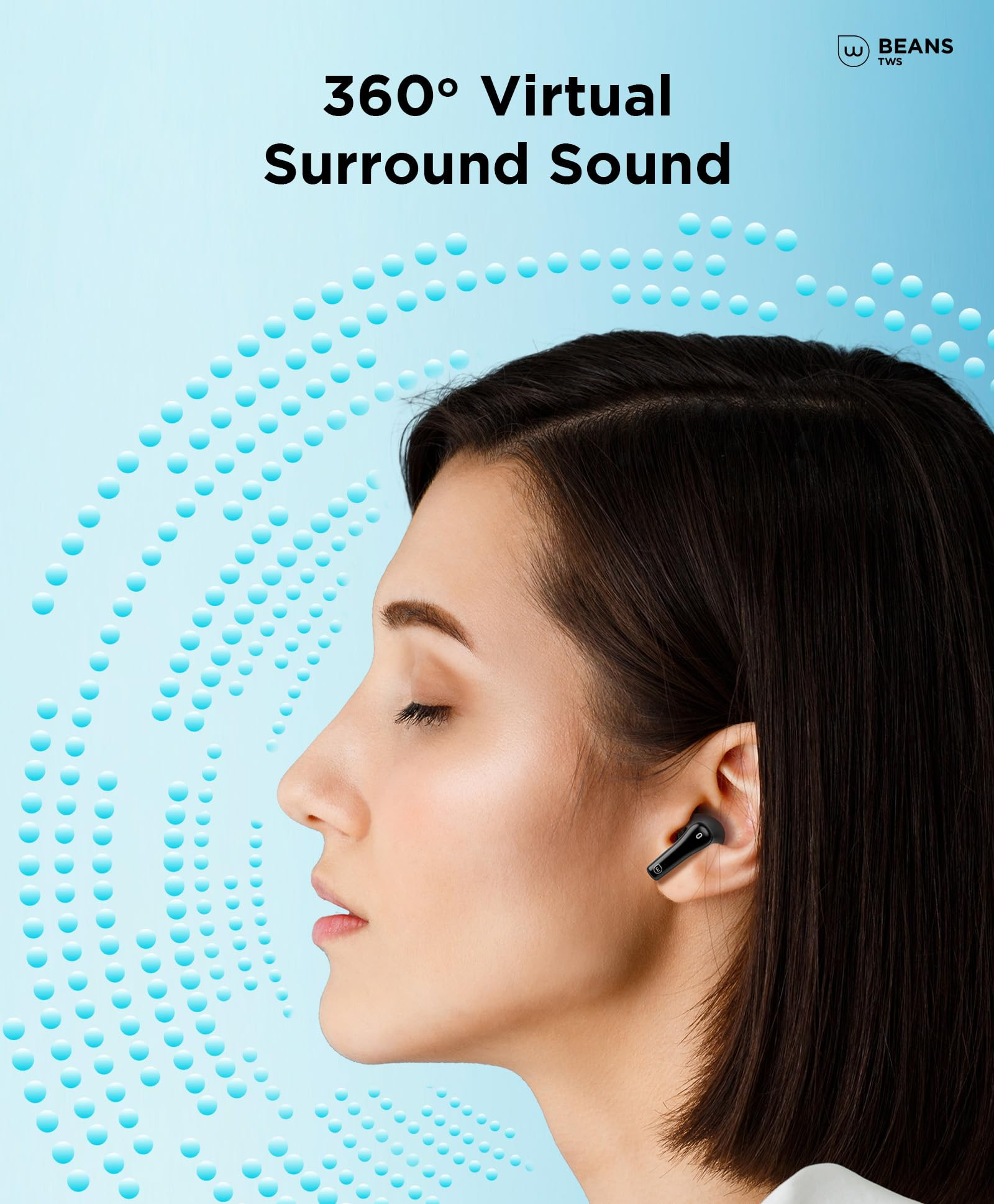 Wobble Beans E08 TWS Intuitive Enc Earbuds with 12Mm DriverQuad MicsDAT Chip360 Surround SoundLow Latency GamingIp55 RatedBluetooth 53Touch  Voice ControlsPlayback Upto 35Hrs-in Ear