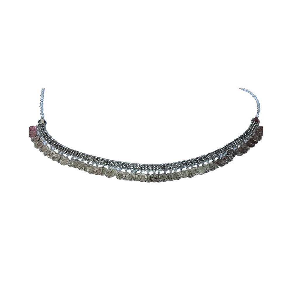 WomenSky Stylish Traditional Silver Plated Kamarband Waist Chain for Women