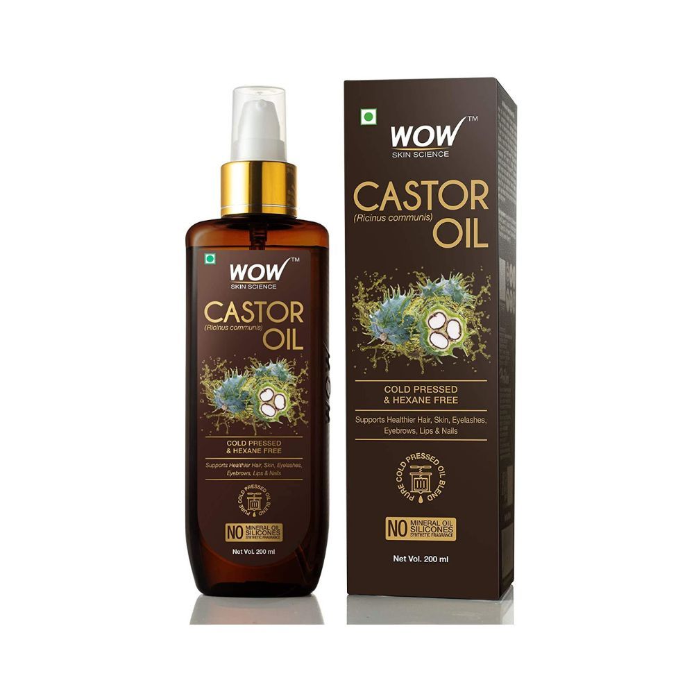 Wow Skin Science 100% Pure Castor Oil - Cold Pressed - For Stronger Hair
