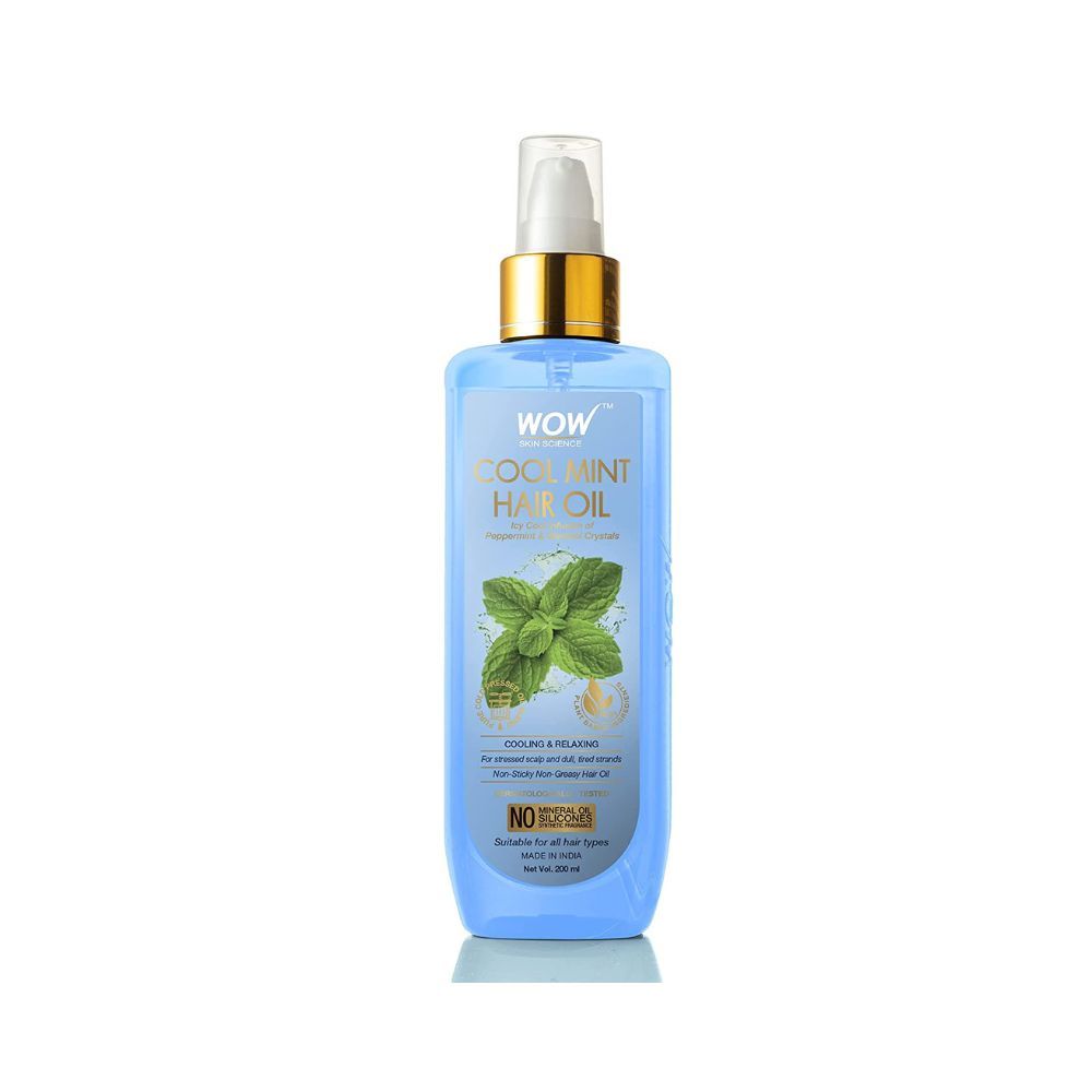 WOW Skin Science Cool Mint Hair Oil - Non Sticky & Non Greasy - for All Hair Types