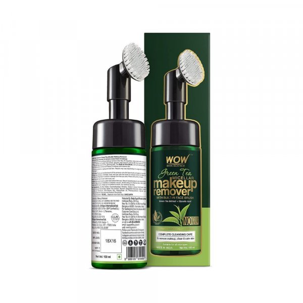 WOW Skin Science Green Tea Makeup Remover With Built-In Face Brush (MICELLAR)
