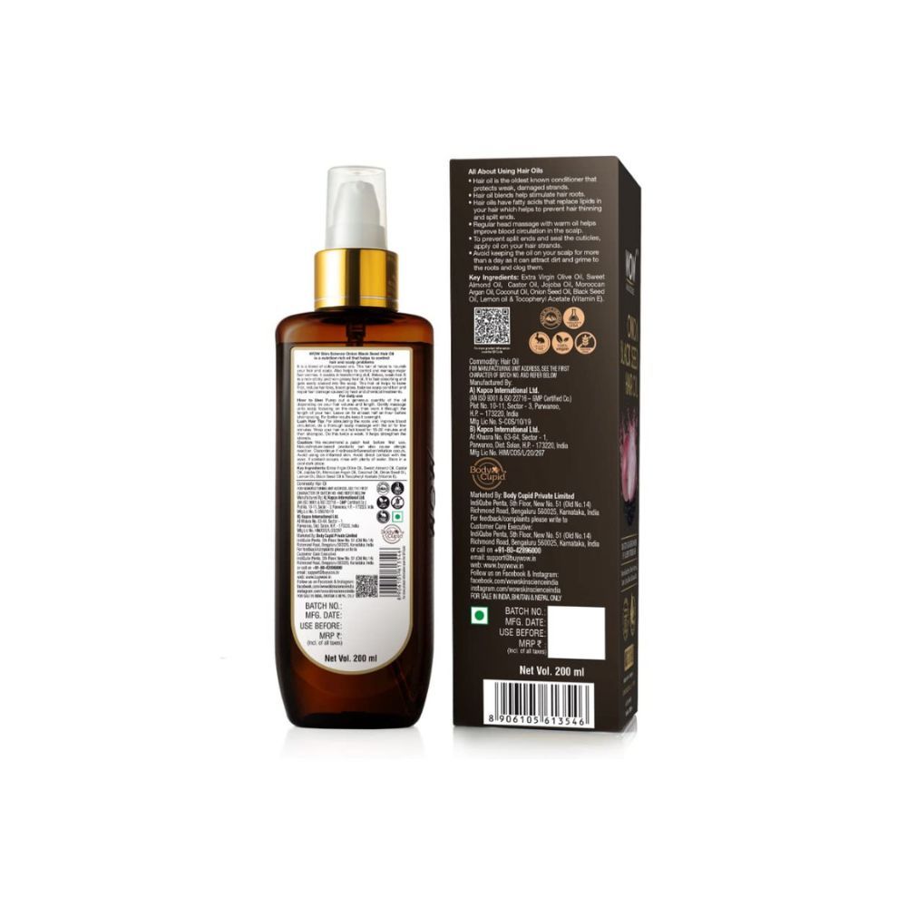 Wow Skin Science Onion Hair Oil for Hair Growth and Hair Fall Control - With Black Seed Oil Extracts - 200 ml