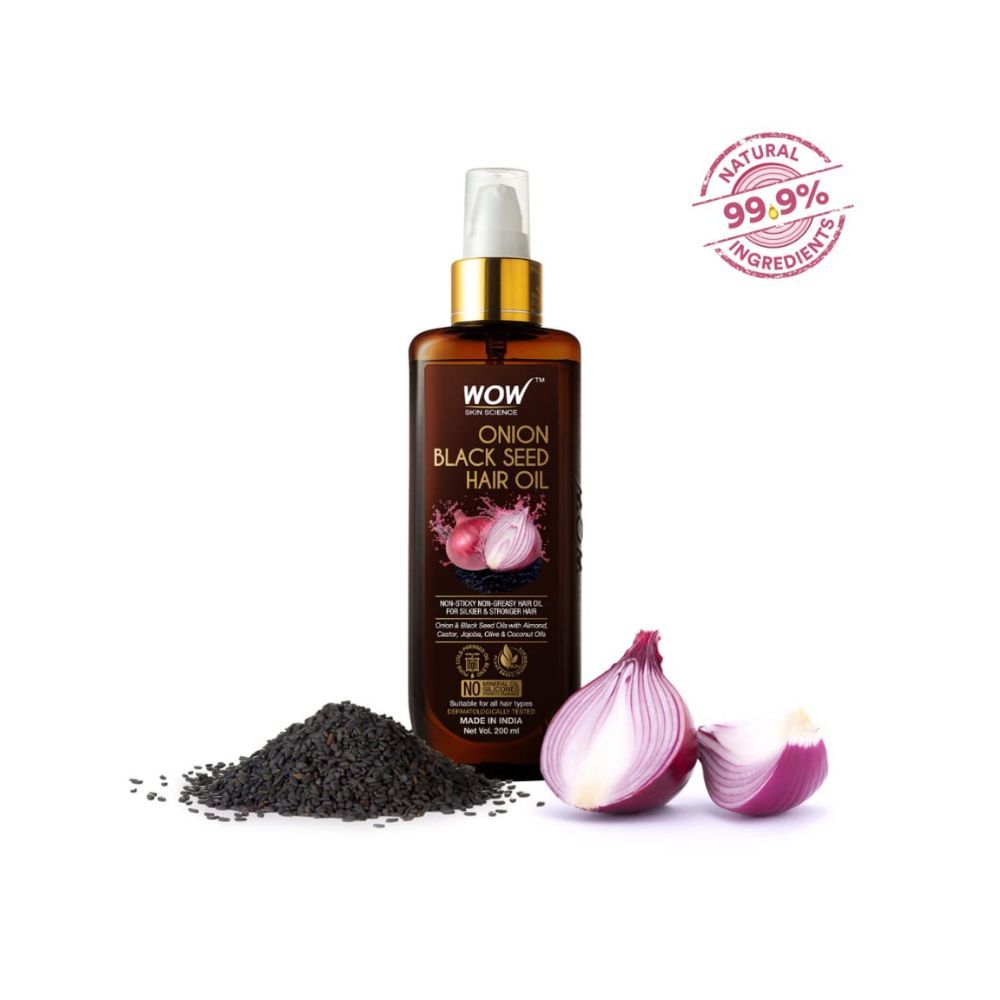 Wow Skin Science Onion Hair Oil for Hair Growth and Hair Fall Control - With Black Seed Oil Extracts - 200 ml