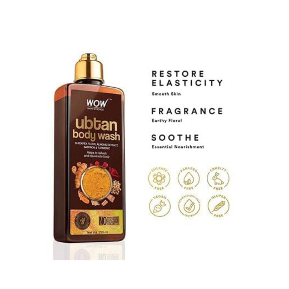 Wow Skin Science Ubtan Body Wash For Tan Removal And Glowing Skin,250 Ml