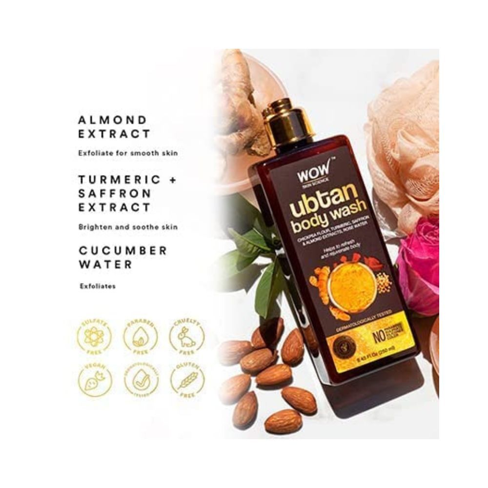 Wow Skin Science Ubtan Body Wash For Tan Removal And Glowing Skin,250 Ml
