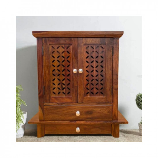 Wudniture Sheesham Wood Handcraft Temple for Home & Office | Wooden Temple - Natural Teak