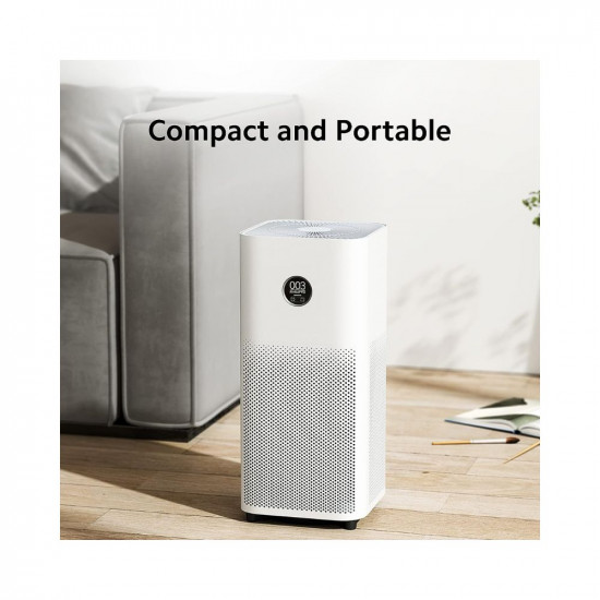 Xiaomi Smart Air Purifier 4 with Ioniser & Laser Sensor, True 3 layer Hepa filter, removes 99.99% airpollutants & PM 0.1 particles, 516 sq.ft large coverage, App, WiFi & Voice control-Alexa/GA