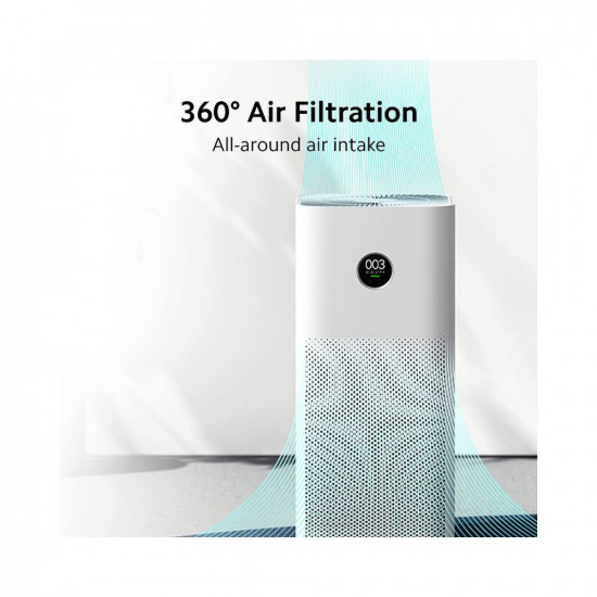 Xiaomi Smart Air Purifier 4 with Ioniser & Laser Sensor, True 3 layer Hepa filter, removes 99.99% airpollutants & PM 0.1 particles, 516 sq.ft large coverage, App, WiFi & Voice control-Alexa/GA