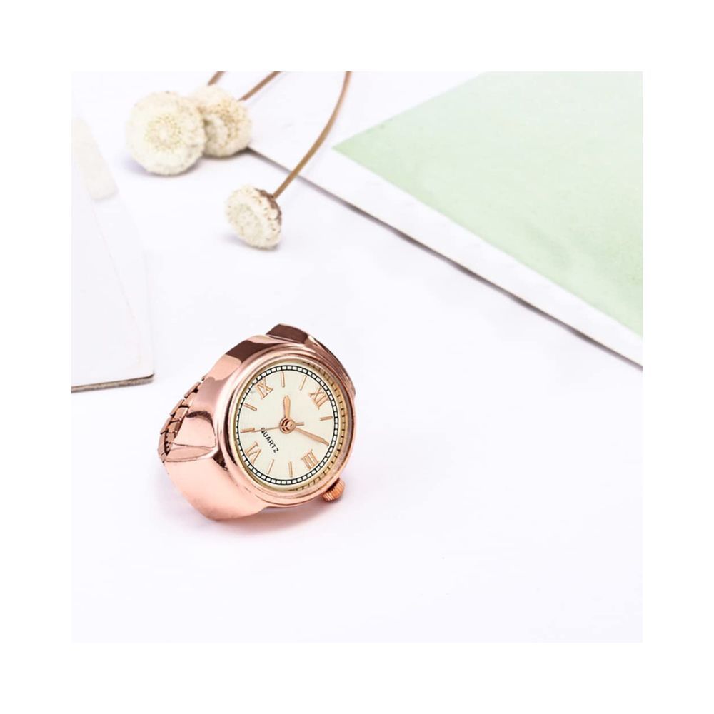 Yellow Chimes Analog Watch Dial Stretchable Adjustable Finger Rings for Women