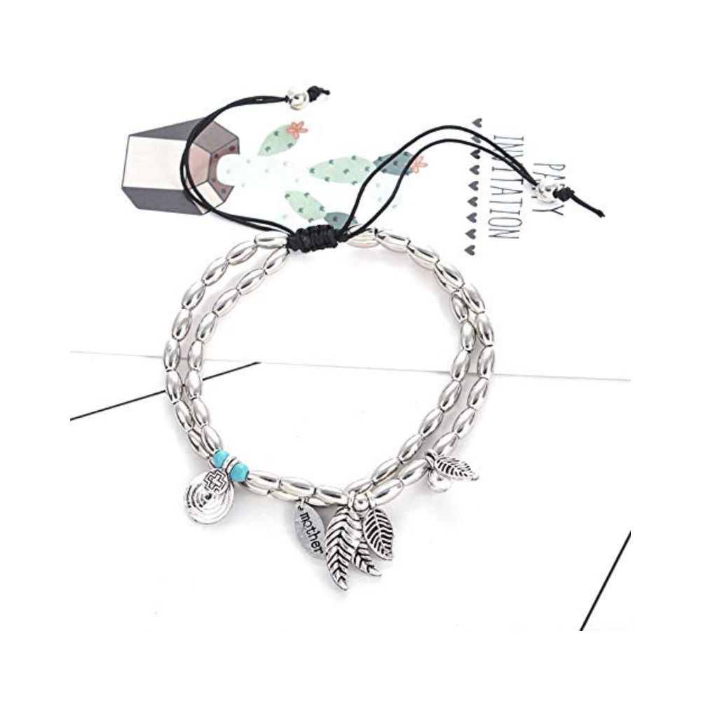 Yellow Chimes Anklets for Women 1 Pc Silver Plated Leafy Charm Anklet for Women and Girls