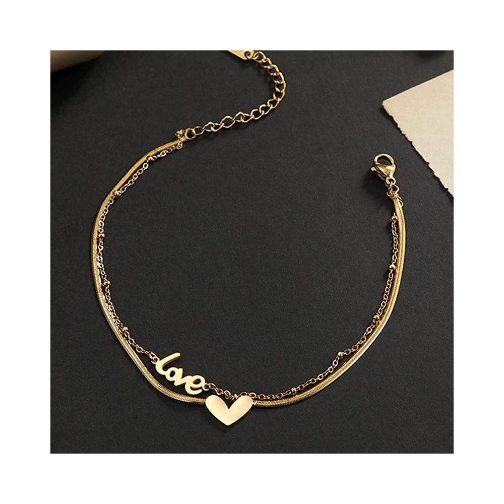 Yellow Chimes Anklets for Women Charm Hagging inter-linked Chain