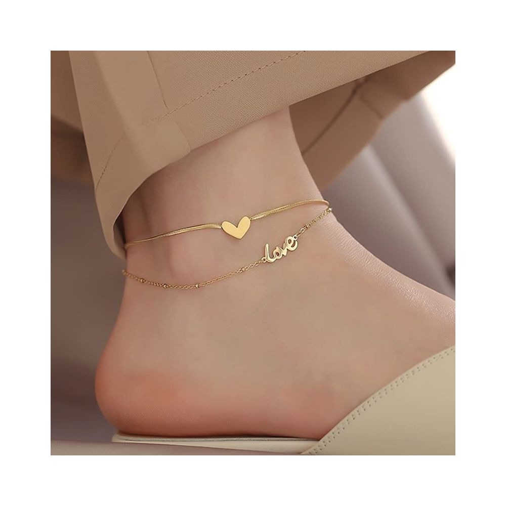 Yellow Chimes Anklets for Women Charm Hagging inter-linked Chain