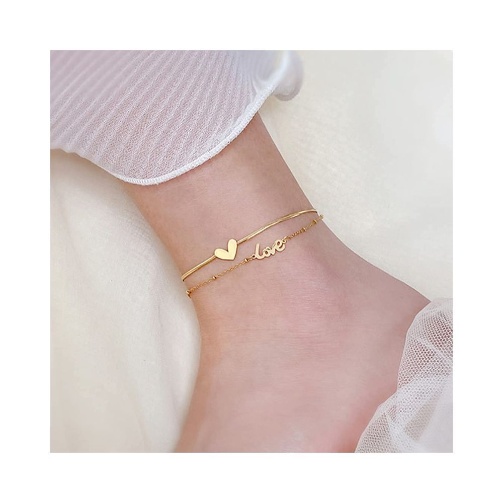 Yellow Chimes Anklets for Women Charm Hagging inter-linked Chain