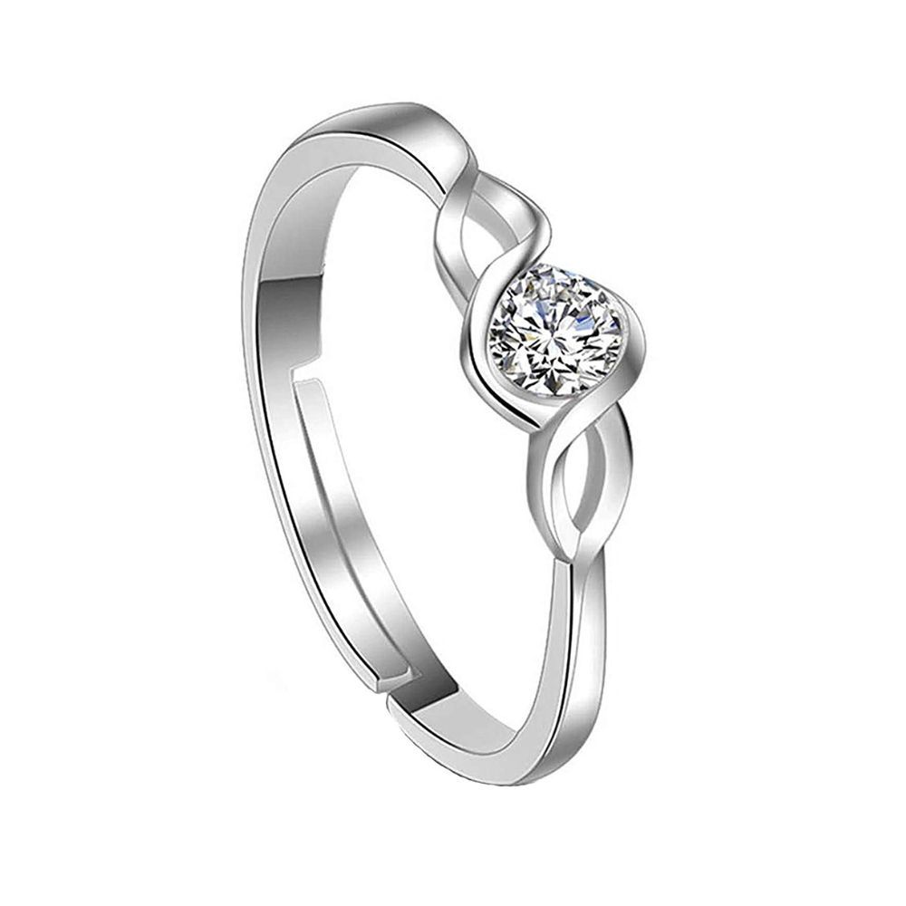 Buy the Sterling Silver and CZ Double Heart Ring | JaeBee Jewelry