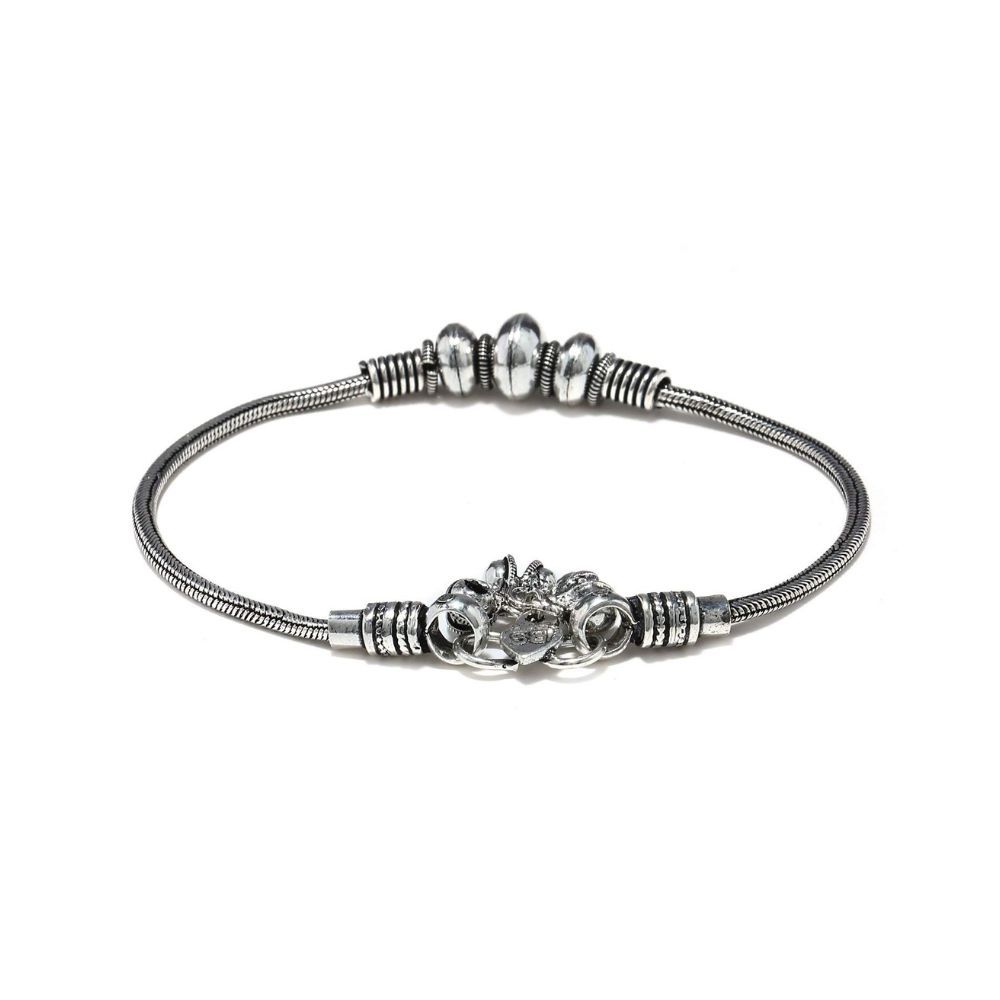 Yellow Chimes German Silver Oxidised Antique Design 2 Pc Latest Style Traditional Payal Ethnic Anklets