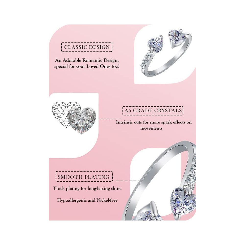Yellow Chimes Ring for women Elegant Austrian Crystal Platinum Plated Adjustable Ring for Women and Girls