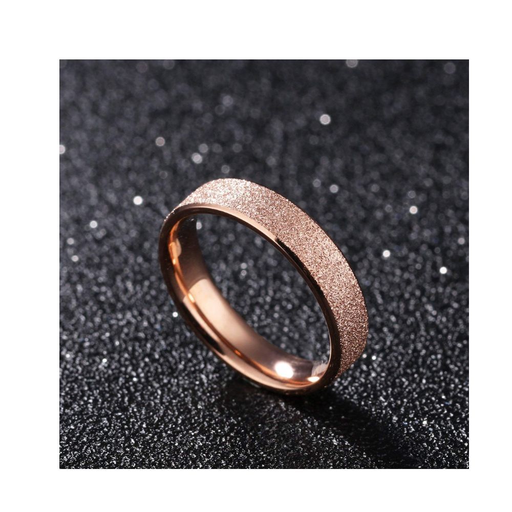 Yellow Chimes Rings for Women Dazzling Stardust Rose Gold Stainless Steel Band Ring for Girls & Women.